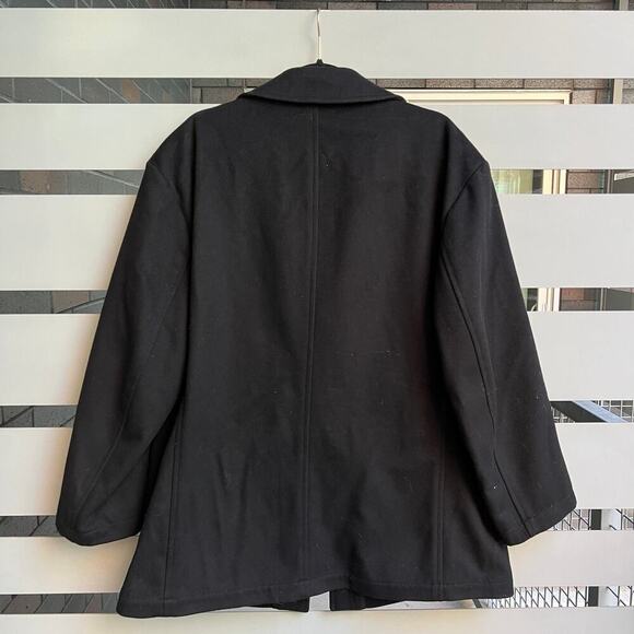 Hugo Boss Chester Black Cashmere Wool Collared Peacoat Size 46R - Picture 3 of 8